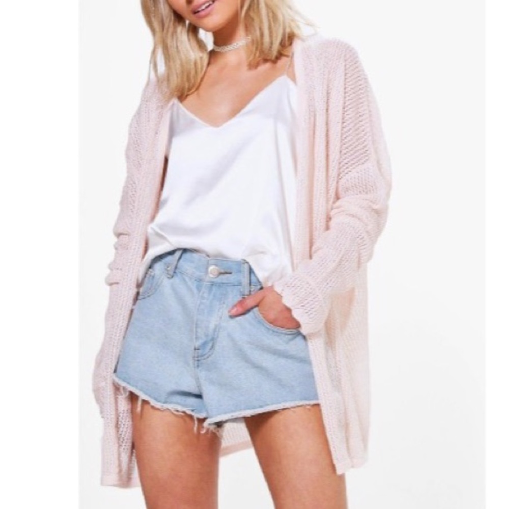 Pearl Pink Lightweight Knit Cardigan